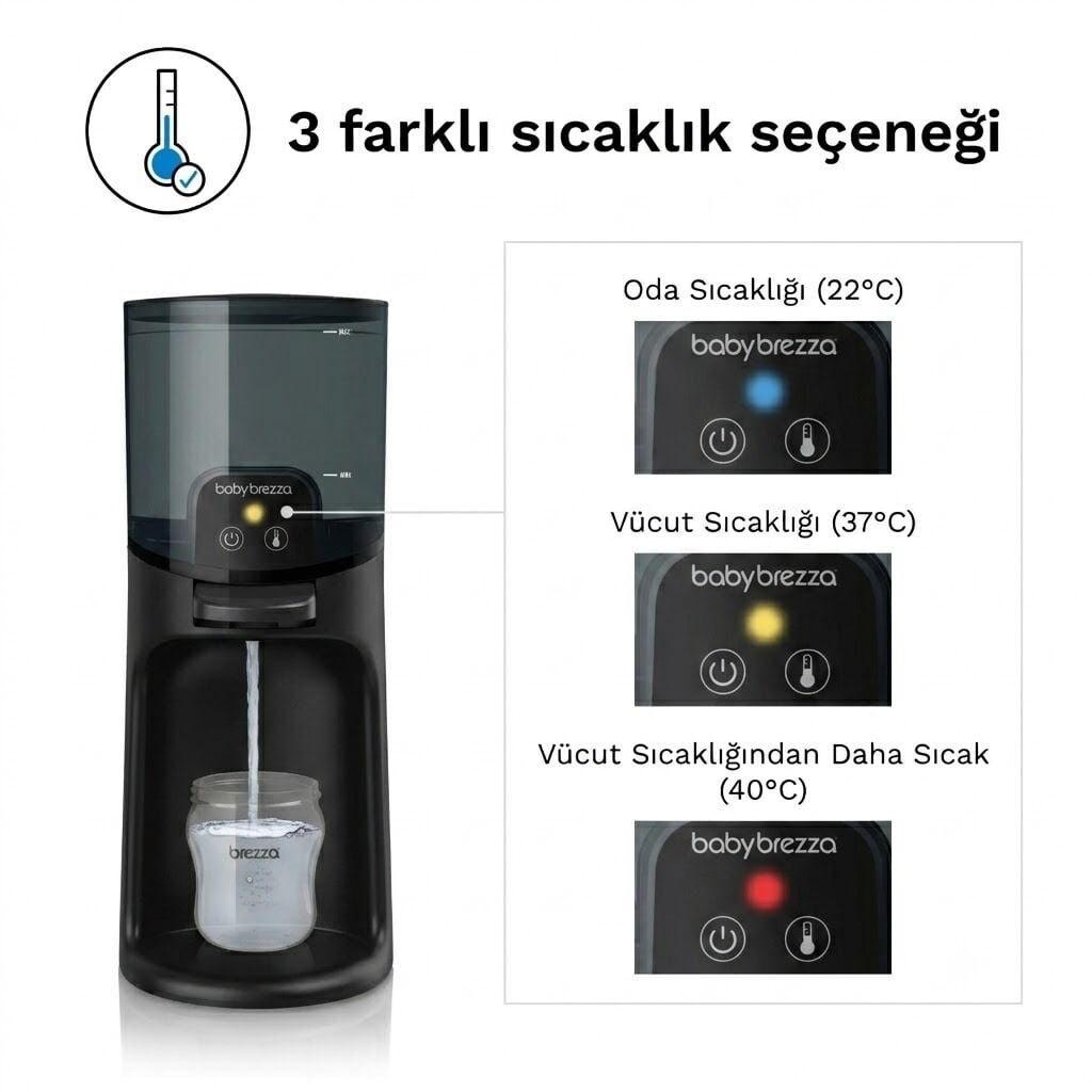 Instant Warmer Siyah Bebek Mama Suyu Otomatı ve Biberon Suyu Isıtıcısı