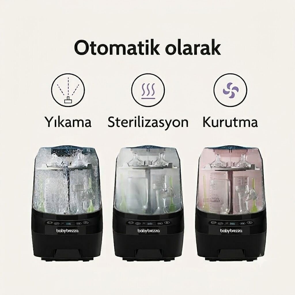 Bottle Washer Pro Siyah Biberon Yıkayıcı ve Kurutucu